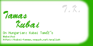 tamas kubai business card